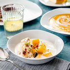 MALACASA Dinnerware Sets, 24-Piece Porcelain Square Dishes, Grey White Ceramic Dish Set for 6, Chip and Scratch Resistant Plates and Bowls Sets, Series ELISA