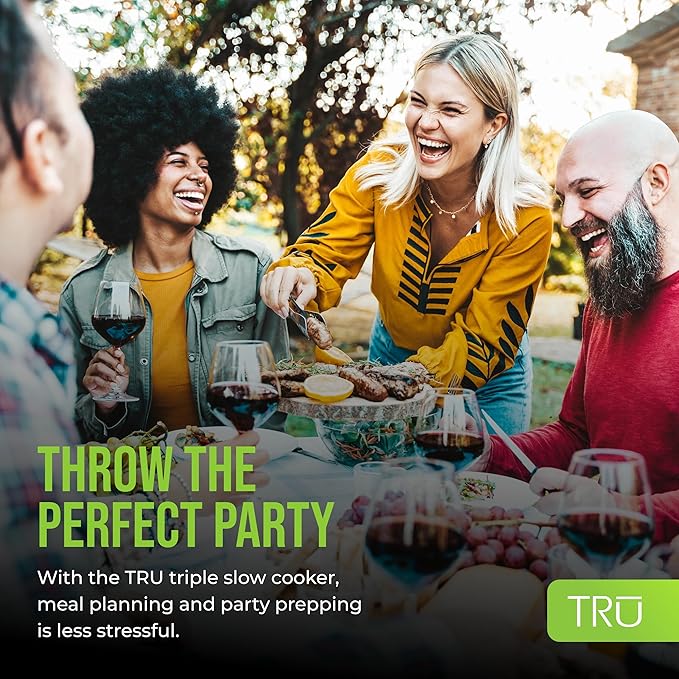 TRU Triple Buffet Server, Three 2-1/2-Quart Removable Inserts