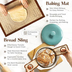 9" Round and 10" Oval Banneton Bread Proofing Baskets and Sourdough Bread Baking Supplies, A Complete Sourdough Kit with Bread Lame, Danish Whish, Bowl & Dough Scraper, 2 Bread Slings, and Baking Mat