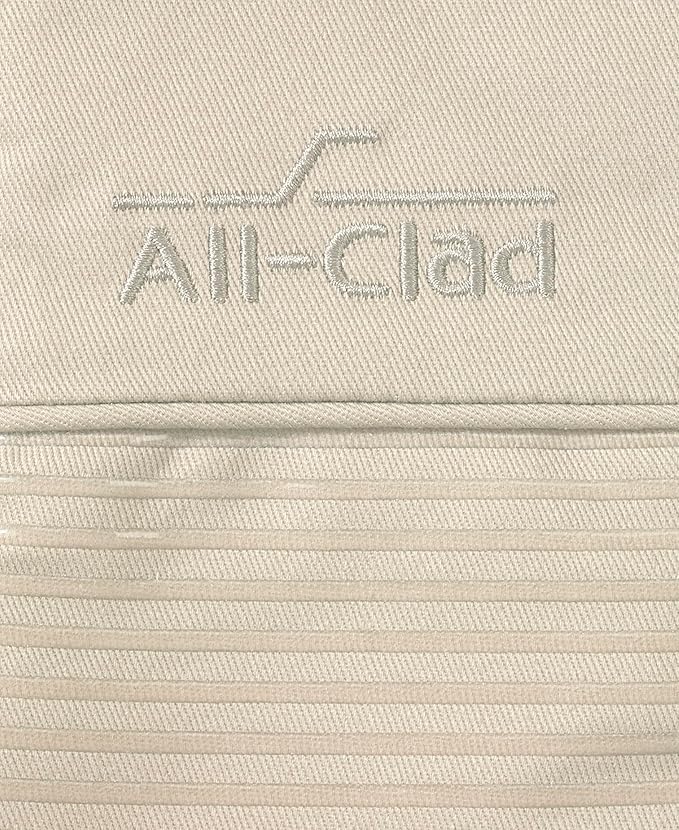 All-Clad Silicone Oven Mitts: Heat Resistant up to 500 Degrees - 100% Cotton & Silicone, 14"x7" Oven Mitt for Kitchen and Barbeque, 2-Pack, Almond