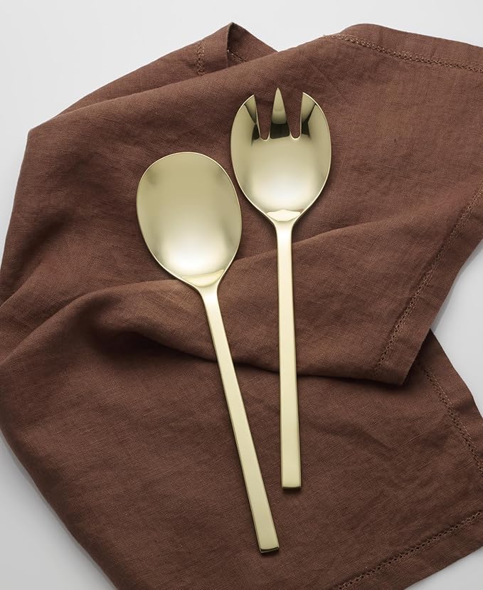Oneida 895332 Allay Champagne Everyday Flatware 2 Piece Salad Server Set