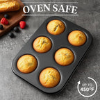 Tiawudi Mini Fluted Tube Cake Pan, 6 Cavity Bundt Cake Baking Pan, Non-stick Baking Mold for Cupcakes, Donuts, Cornbread, Brownies, Jellies, Set of 3