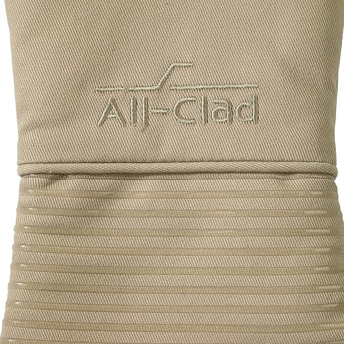 All-Clad Premium Silicone Oven Mitt: Heat Resistant to 500 Degrees - 100% Cotton & Silicone, 14"x7" Pot Holder for Kitchen and Barbeque, (1-Pack), Cappuccino