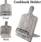 Wood Cookbook Stand Cookbook Holder: Kitchen Adjustable Cookbook Holder Recipe Stand for Counter Gray