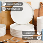 BTaT- Porcelain White Dinner Plates, Set of 6, 10.6 inch, Salad Serving Modern Round Dishes, Smooth Glaze, Dishwasher Safe, Microwave Safe, Oven Safe, Scratch Resistant
