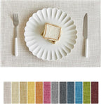 Softalker Faux Linen Placemats Set of 8-12 x 18 Inch, Heat Resistant Double Layered Durable Burlap Farmhouse Place Mats, Non-Slip Washable Rustic Table Mats for Dining, Kitchen, Party（Cream