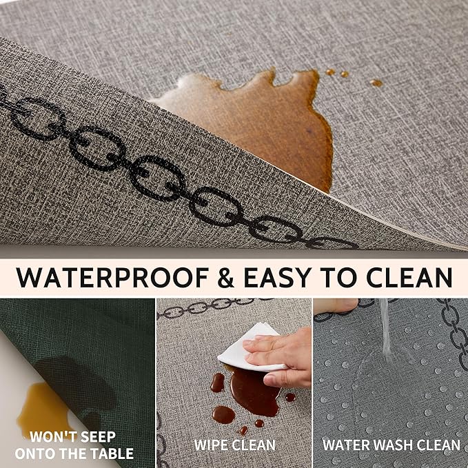 Placemats Set of 6, Heat Resistant & Waterproof Table Mats for Dining, Non Slip Scratch Proof Place Mats for Kitchen, Easy to Clean - Outdoor,Indoor Use（17x12 Inch）