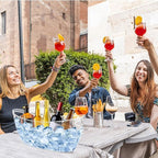 Ice Bucket 2 PCS for Parties 5.5 Liter Large Clear Champagne Beer Tub Mimosa Bar Supplies Kit Acrylic Plastic Wine Beverage Bucket with 2PCS Ice Bucket Scoop for Cocktail Bar& Mimosa Bar Supplies