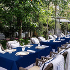 sancua Rectangle Tablecloths 6 Pack - 90x156 Inch - Navy Blue Washable Fabric Cloth Table Cloth, Large Reusable Polyester Table Covers for Wedding, Party, Birthday, Banquet