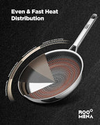 Pots and Pans Set Hybrid Stainless Steel, 10PC Nonstick Tri-Ply Cookware Set w/Frying Au Gratin pan, Dishwasher & Oven Safe, PFOA-Free, Metal Utensil Safe, Suitable for All Cooktops