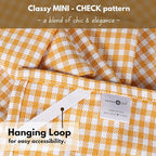 Native Fab 12 Pack Mini Check Yellow Kitchen Towels 16"x26" - Gingham Plaid Cotton Dish Towels - Absorbent Dishcloth Set, Soft Reusable Towel with Hanging Loop - Yellow White