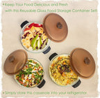 Moss & Stone 3-Piece Glass Casserole With Covered, 2.6/1.5/1 Qt Durable Bakeware Set, Borosilicate Glass Bowls, Bakeware Dish Oven Safe, & Microwave Safe, Clear Glass Baking Dish