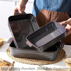 Ceramic Baking Dish Set of 3, Casserole Dishes for Oven, Square Porcelain Bakeware Set with Handles, Lasagna Baking Pan for Cooking, Perfect for Baking and Serving, Housewarming, Halloween, Thanksgiving, Christmas, New Year- Kiln-Transformed Purple