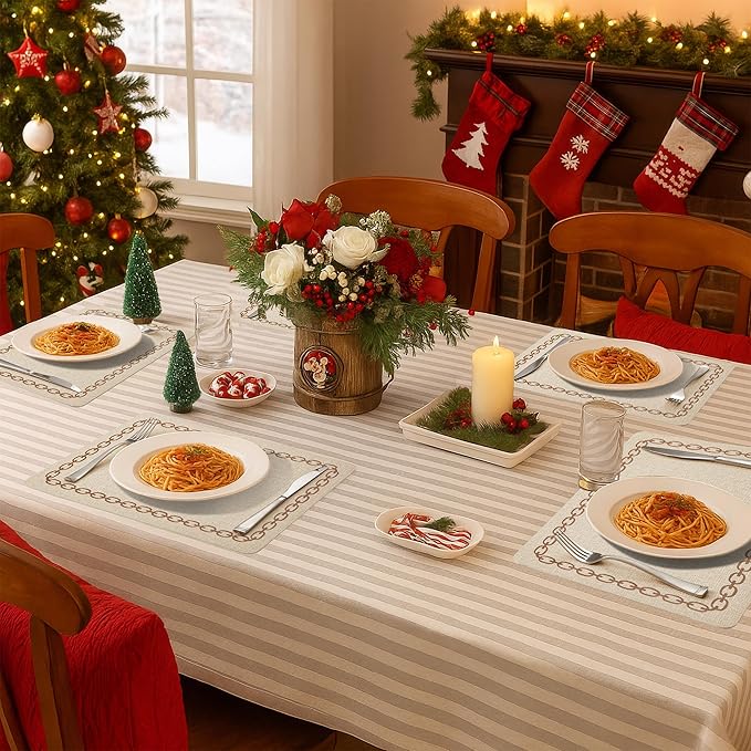 Placemats Set of 4, Heat Resistant & Waterproof Table Mats for Dining, Non Slip Scratch Proof Place Mats for Kitchen, Easy to Clean - Outdoor,Indoor Use（17x12 Inch）