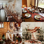 12 Pack Orange Cheesecloth Table Runner 10ft Boho Gauze Cheese Cloth Table Runner Rustic Sheer Runner 120 inch Long for Christmas Wedding Table Decorations