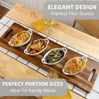 Oval Au Gratin Baking Dishes for Oven Safe and Microwave Cooking and Baking, 4 Pc. Set, Heat Resistant Ceramic with Handles for Serving, Small Mini Casserole Dish, 8" x 5", 16 oz, White