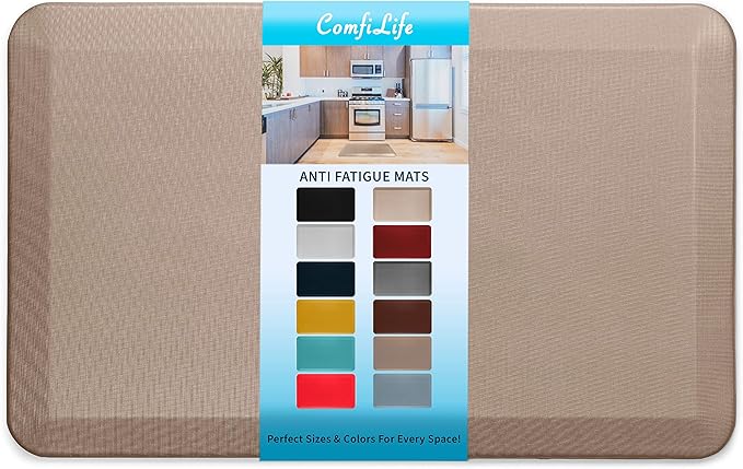 ComfiLife Anti Fatigue Floor Mat – 3/4 Inch Thick Kitchen Mats for Floor, Standing Desk Mat, Kitchen Rug – Comfort at Home, Office – Durable – Stain Resistant – Non-Slip Bottom (20" x 32", Rose Gold)