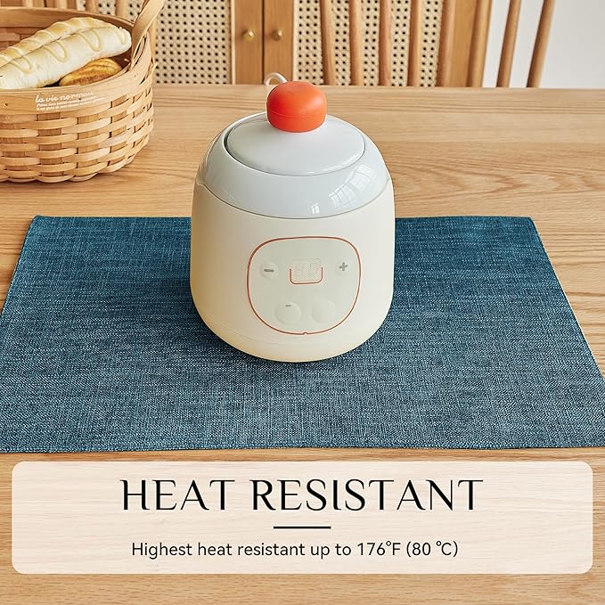 Softalker Faux Linen Placemats Set of 8-12 x 18 Inch, Heat Resistant Double Layered Durable Burlap Farmhouse Place Mats, Non-Slip Washable Rustic Table Mats for Dining, Kitchen, Party（Teal