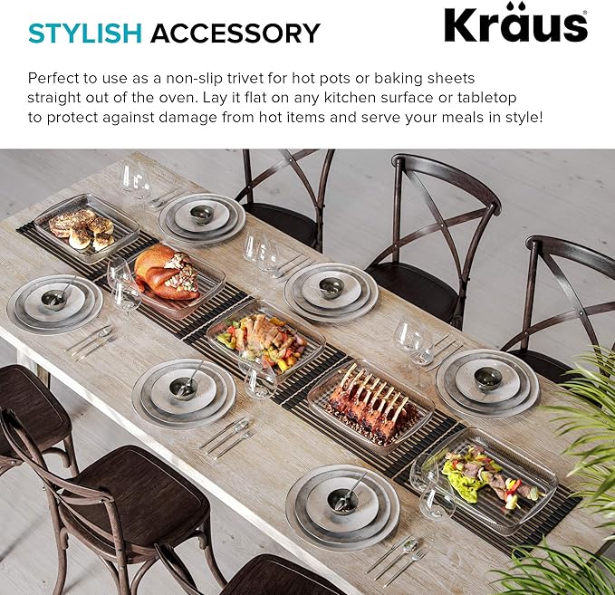 Kraus Multipurpose Workstation Sink Roll-Up Dish Drying Rack, Colander and Trivet in Light Grey, KRM-11LG