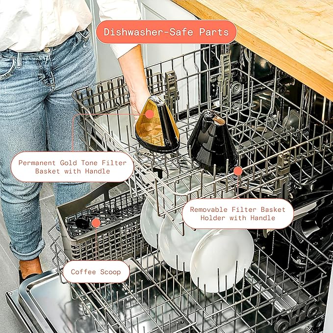 Beautiful Large Capacity 14-Cup Programmable Coffee Maker with 1-4 Cup Mode & Charcoal Filter by Beautiful (Rose)