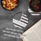 Blue Ridge Mountain Gifts - Thin Grey Line Whiskey Glass - Personalized Corrections Officer Glass, Thin Silver Line Gift, Security Personnel Gift, Prison Guard, Border Patrol Support