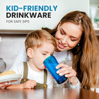 Zulay Kitchen Acrylic Glasses Drinkware - 6 Piece Unbreakable Plastic Tumblers - BPA-Free, Reusable Plastic Drinking Glasses for Home & Outdoors - Stackable, Lead-Free, Dishwasher Safe, Blue (24oz)