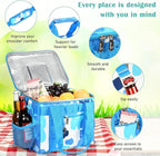 Tirrinia Large Insulated Cooler Bag - Outdoor Leakproof Cooler Box for Women & Men - Portable Freezer Bag with Adjustable Shoulder Strap for Camping, Picnic, Golf, Beach