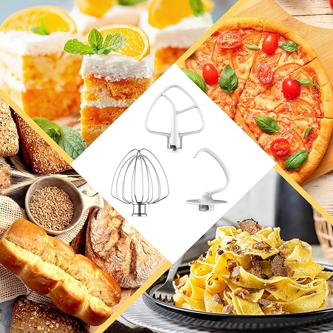 3-Piece Set Mixer Accessories for KitchenAid 4.5QT Tilt-Head Stand Mixers, Stainless Steel K45WW, Enameled K45DH & Enameled K45B, All Dishwasher Safe