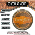 Supa Ant Thickest Canning Lids Regular Mouth (50 Pieces) Food Grade Tin-Can Lids for Canned Food-Buckle Proof & Rust Proof Lid for Canning Kit for Regular Mouth Mason Jars(Leatherback)Canning Supplies