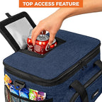 OPUX Soft Cooler Bag, Insulated Collapsible Lunch Cooler Tote for Men Work Camping Beach Travel, Portable Soft Sided Leakproof Waterproof Large Lunch Bag Box with Shoulder Strap 40 Cans, Heather Navy