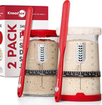 Pro Sourdough Starter Kit - 34oz Large Capacity Glass Fermentation Jar with Lid & Tracker, Sourdough Starter Fermenter for Homemade Sourdough, Bread Dough Prep & Culinary Fermentation, 2 Pack