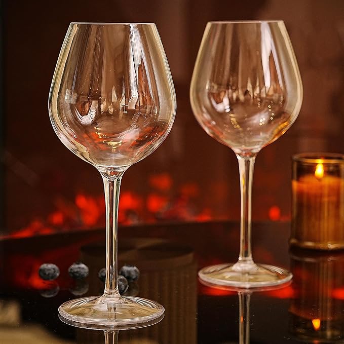 MICHLEY Unbreakable Stemmed Wine Glass 100% Tritan Plastic Dishwasher available Glassware 15 oz, Set of 2
