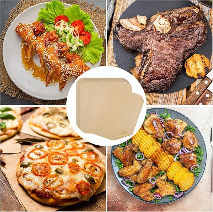 12 inch Air Fryer Parchment Paper Squares, 80 Sheets Unbleached Pre-Cut Baking Disposable Paper Liner for Ninja Foodi Flip S SP101 SP201 SP301 SP351, Cuisinart Toaster Oven
