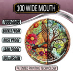 Supa Ant Wide Mouth Canning Lids (100pcs) Decorative Tin Canning Lids Wide Mouth (Wood Frame) Buckle Proof and Rust Proof - Perfect Fit Can Lid for Mason Jars Canning Supplies