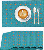 Ruvanti Placemats 100% Cotton 13x19 Inch, Dining Table Placemats Set of 6, Modern Place Mats for Dining Table Decor, Kitchen & Table Linens, Coffee Mat for Christmas Dinners - Combo