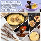 Electric Fondue Pot Set with 2 Pots, Melting Chocolate Warmer for Dipping, Candy & Chocolate Melting Pot, Fondue Pot Electric Set, Fondue Forks Included, 2.5 Cups, Lavender