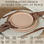 Mora Ceramic Flat Dinner Plates Set of 6, 10.5 in High Edge Dish Set - Microwave, Oven, and Dishwasher Safe, Scratch Resistant, Modern Dinnerware- Kitchen Porcelain Serving Dishes - Chai