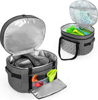 Yarwo [Upgraded Slow Cooker Travel Bag with Bottom Board Compatible with Crock-Pot and Hamilton Beach 6 7 8 Quart, Double Layers Slow Cooker Carrier, Gray with Arrow (Bag Only, Patent Pending)