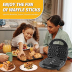 Waffle Stick Maker, Mini Waffle Maker Iron, Makes 6 Waffle Sticks, Ideal for Breakfast, Snacks, Desserts and More