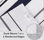 Ruvanti Placemats 100% Cotton 13x19 Inch, Dining Table Placemats Set of 6, Modern Place Mats for Dining Table Decor, Kitchen & Table Linens, Coffee Mat for Christmas Dinners - Navy Stripe