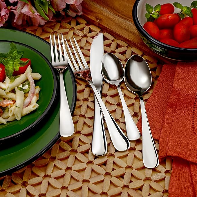 Liberty Tabletop Annapolis 60 piece flatware set service for 12 silverware made in USA