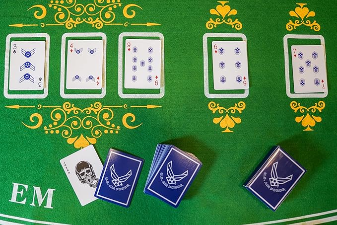 Air Force Flask & Card Gift Set - Leather-Wrapped USAF Flask with Rank Playing Cards | Disabled Vet Owned Business