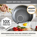 GreenPan Hybrid 13 Piece Nonstick Stainless Steel Cookware Set, APEX Tri-Ply Thermobond PFAS-Free Ceramic Pots & Pans, Induction & All Cooktop Compatible, Oven Temp to 850°F, Dishwasher Safe, Gold