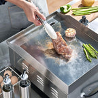 14 Inch Electric Griddle, Non-Stick Flat Top Grill Commercial Electric Countertop Griddles Stainless Steel Adjustable Temperature Control 90℉-575℉ for Home or Restaurant Use