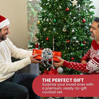 A Bar Above Cocktail Shaker Set, 4-Piece Professional Bartender Kit with Boston Shaker, Strainer, Jigger, and Bar Spoon, Stainless Steel Bar Accessories for Craft Cocktails, Black