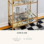 MACKENZIE-CHILDS Enamel Round Tray, Unique Serving Platter for Food and Drinks, Black-and-White Courtly Check