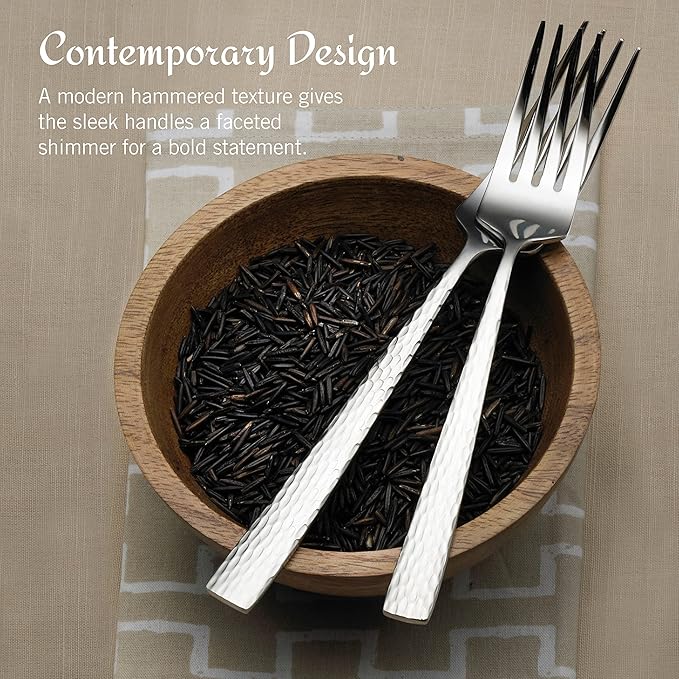 Mikasa, Oliver Gleam Flatware Service for 12, 65 Piece Set, 18/10 Stainless Steel, Silverware Set with Serving Utensils