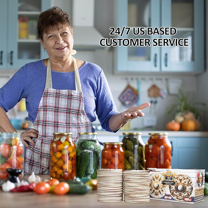 Supa Ant Wide Mouth Canning Lids (100pcs) Decorative Tin Canning Lids Wide Mouth (Marble & Gold) Buckle Proof and Rust Proof - Perfect Fit Can Lid for Mason Jars Canning Supplies