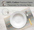 Ruvanti Placemats 100% Cotton 13x19 Inch, Dining Table Placemats Set of 6, Modern Place Mats for Dining Table Decor, Kitchen & Table Linens, Coffee Mat for Christmas Dinners - Faded