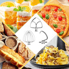 3-Piece Set Mixer Accessories for KitchenAid 4.5QT Tilt-Head Stand Mixers – K45WW, K45DH & K45B Replacement, All Stainless Steel, Dishwasher Safe